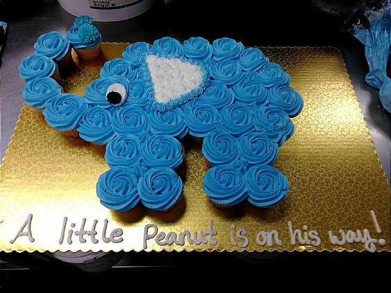 elephant baby shower cupcake cake