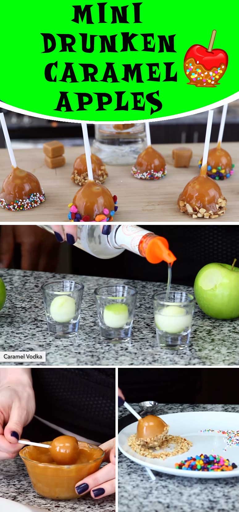 Mini Drunken Caramel Apples