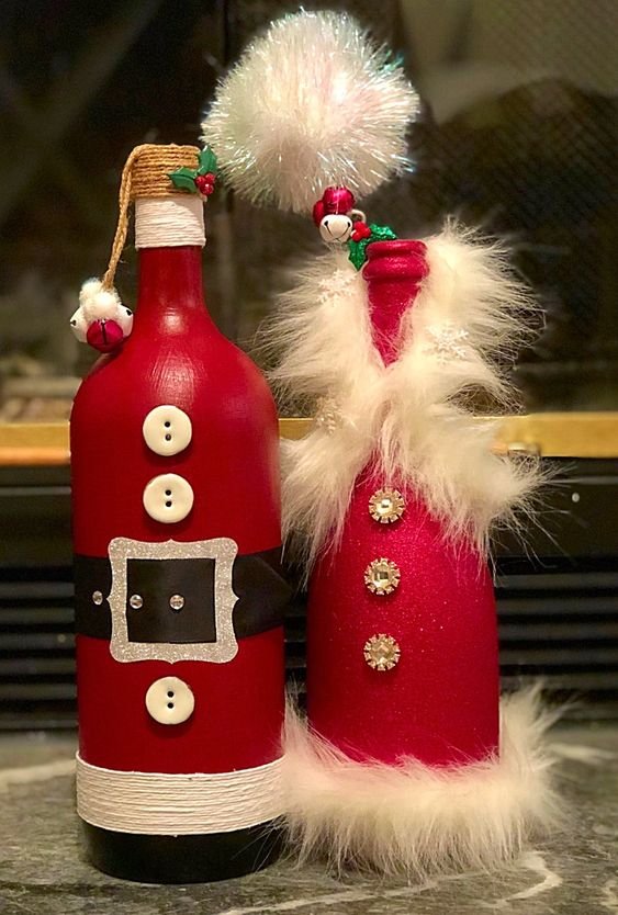 santa wine bottle