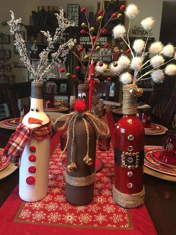 DIY Wine Bottle Christmas Crafts - DIY Sweetheart