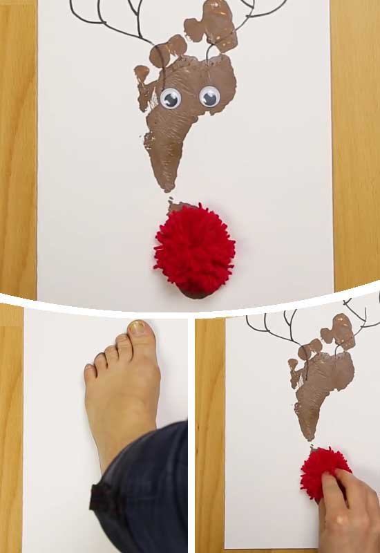 Reindeer Footprint Card