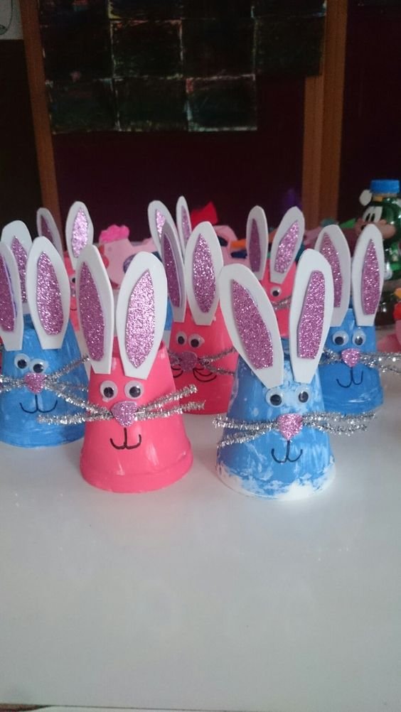 Plastic Cup Bunnies