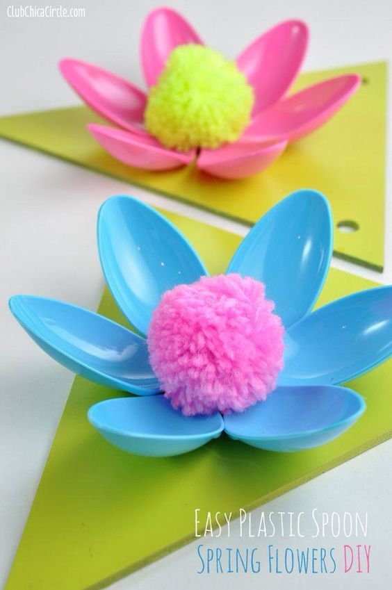 Plastic Spoon Flowers