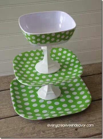 Polka Dot Tiered Tray