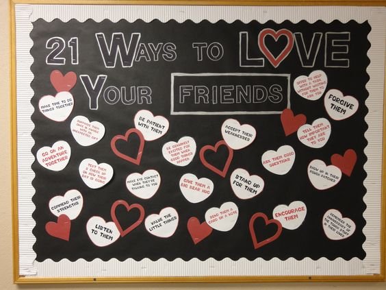 Valentines bulletin board #bulletinboards