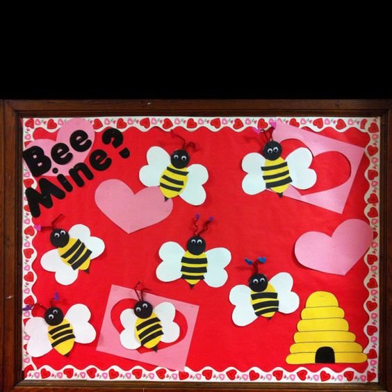 Valentines Day Bulletin Board Ideas - Sweetheart diy kids school craft