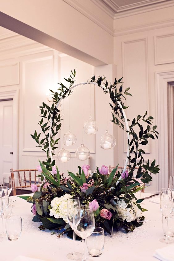 Floral Hoop Table Centrepiece