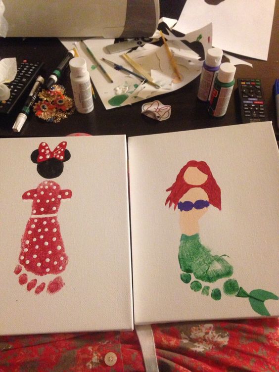 Minnie Mouse and Ariel Footprint