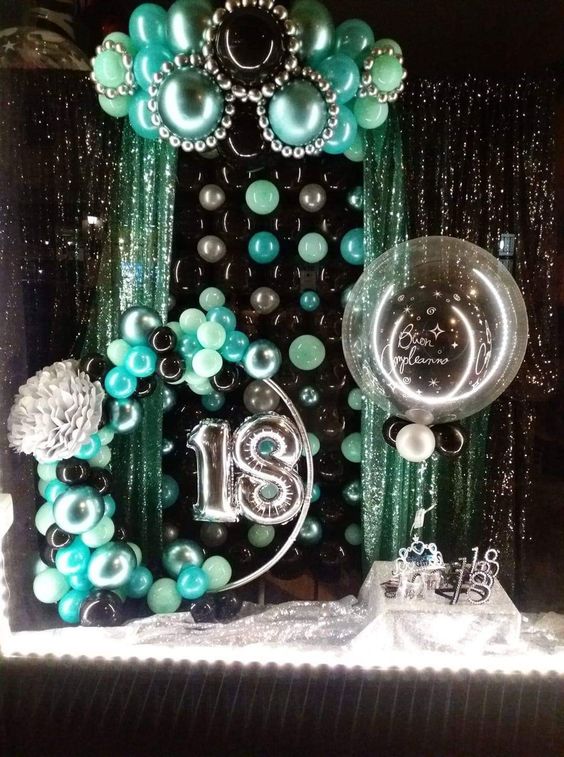 Silver & Turquoise Hula Hoop Centerpiece