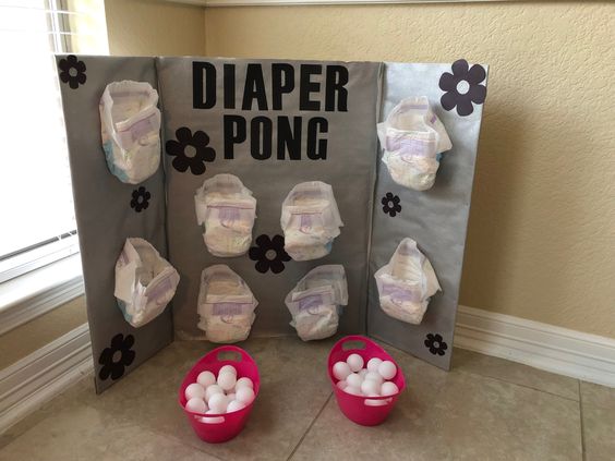 Diaper Pong Baby Shower Game