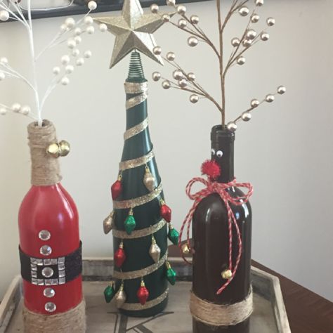 Diy Wine Bottle Christmas Crafts Diy Sweetheart