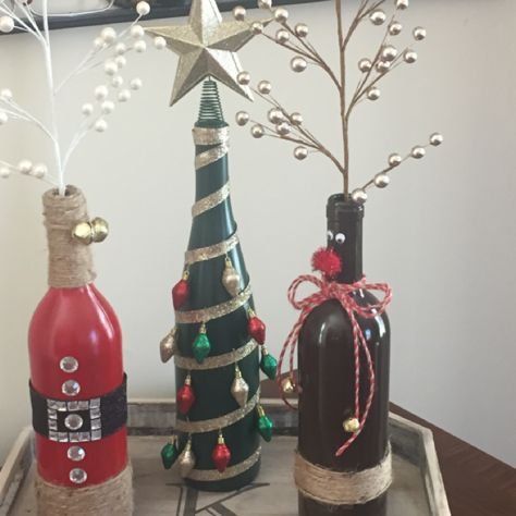 Wine Bottle Christmas Crafts