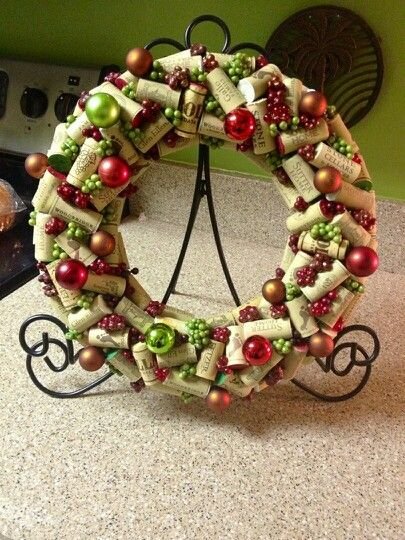 Wine Cork Christmas Wreath