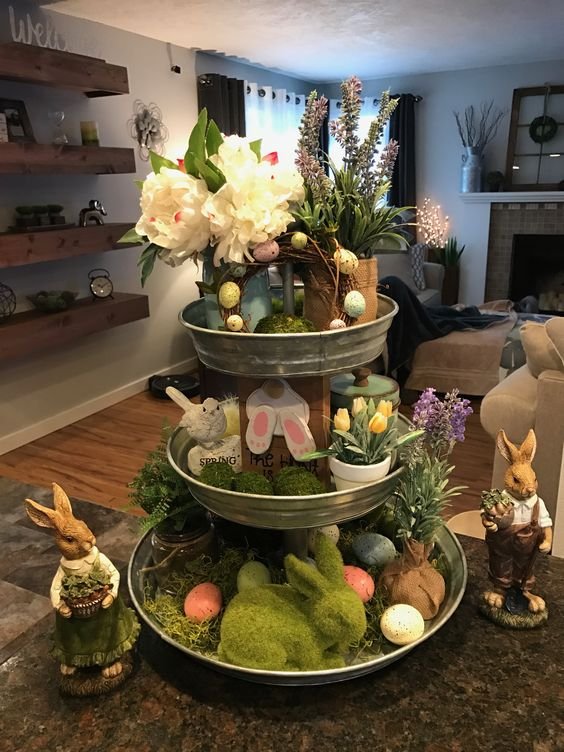 Spring Tiered Decor