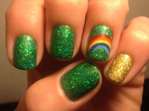 Easy St Patricks Day Nails for Kids - Sweetheart