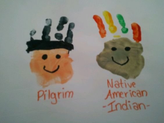 Thanksgiving Crafts for Kids to Make - Pilgrim & Indian Handprints