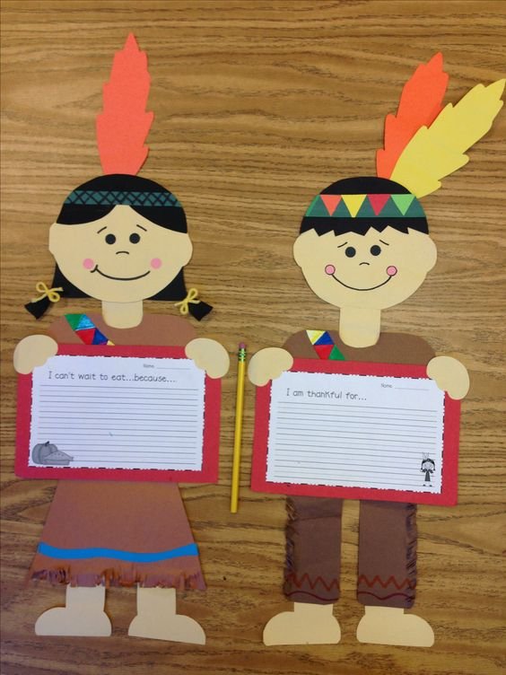 Thanksgiving Indian boy and Indian girl craft