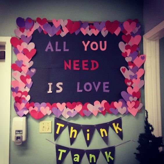 Valentine's Day Bulletin Board #bulletinboards