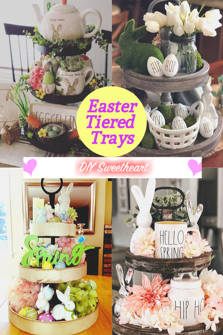 Tiered Tray Easter Decor